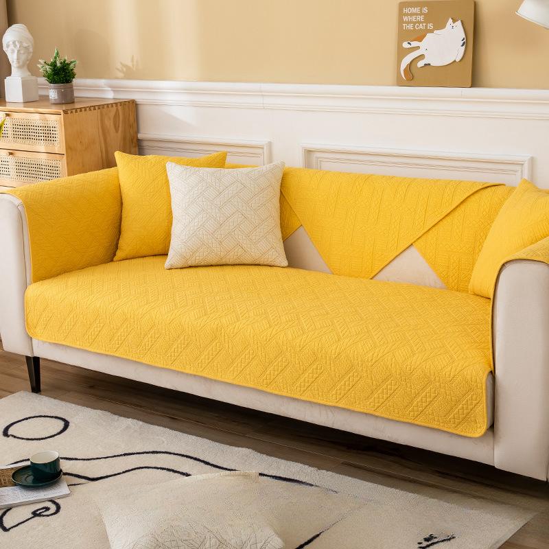 Скандинавский современный минималистичный четырехсезонный универсальный нескользящий дышащий чехол для дивана из чистого хлопка, чехол для дивана, ткань