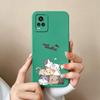 Чехол для Vivo V17 V20 S19 Y75 S16 Y77 Забавный мультяшный узор с кошкой Чехлы для телефона Защитная пленка на экран Мягкий силикон Противоскользящая защита для Vivo Бампер