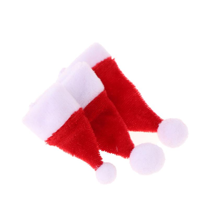 2 шт. кукольный домик миниатюрный рождественская шапка Санта-Клауса кукла красная шапка рождественский домашний декор