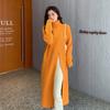 Autumn Winter Women Knitted Pullover Long Dresses High Necked Split Loose Sweater Dress Casual Temperament Women Clothes