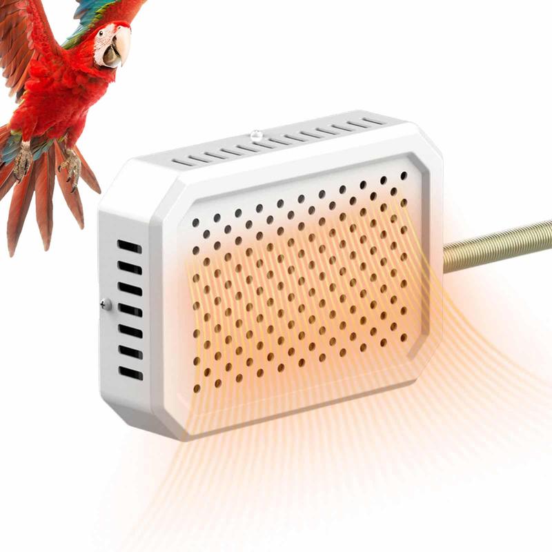 Bird Cage Heater Metal Thermostat Small Pet Warming Device Indoor Accessories for Breeding Birdhouse Cage