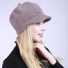 Autumn Winter Solid Color Plush Warm Women's Cap Knitted Soft Acrylic Wool Hat