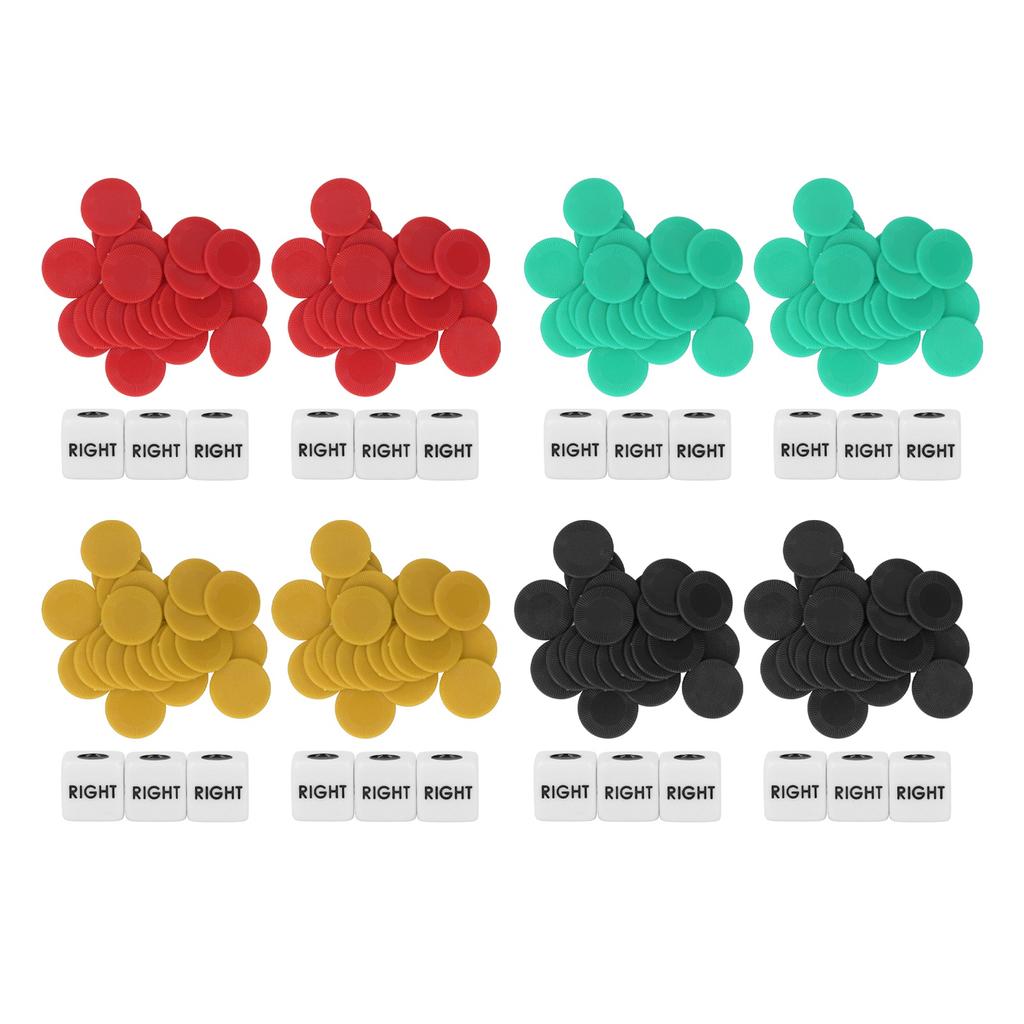 2 Set Left Right Center Dice Multipurpose Fun Innovative Interaction Dice Chip Game Set for Family P