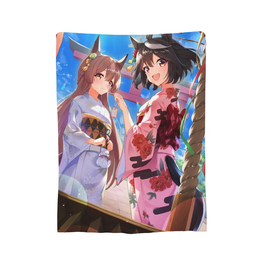 Uma Musume Pretty Derby Blanket Fleece All Season Portable Lightweight Thin Throw Blankets for Sofa Bedroom Bedspreads