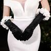 Bride Wedding Dress Satin Gloves Bubble Sleeves Decoration Personalized Long Velvet Gloves Evening Gown Accessories