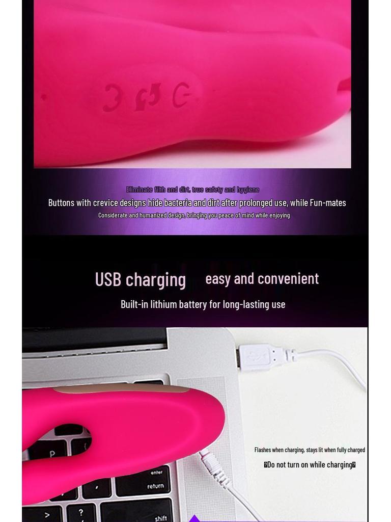 Двусторонний электрический силиконовый массажер - Вибратор Маленький Кинг-Конг