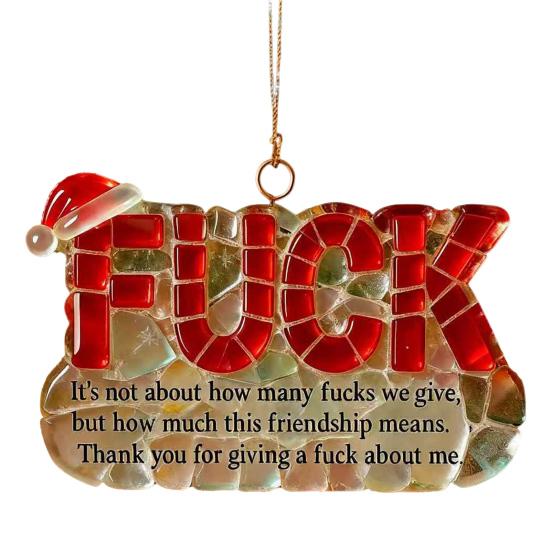 Забавное Рождественское украшение для дружбы, шарм-буква, юмористическая подвеска для друга с подвесным шнурком, праздничный декор