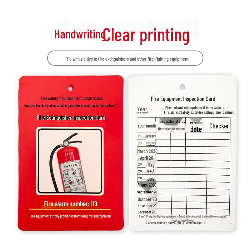 Fire Extinguisher & Fire Hydrant Inspection Card Set