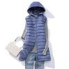 2025 New Light Down Vest Women's Medium and Long Autumn and Winter Light Hooded Down Vest Sleeveless Liner Top