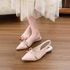 Beautiful French Flat-bottomed Empty Bag Head Sandals 2025 Spring and Summer New Bow Pointed Single Shoes Women