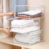 Wardrobe Storage Rack Hollow Stackable Sliding Rail Closet Cupboard Organizer Drawer Storage Shelf Clothes Pants Sweater Storage Bin