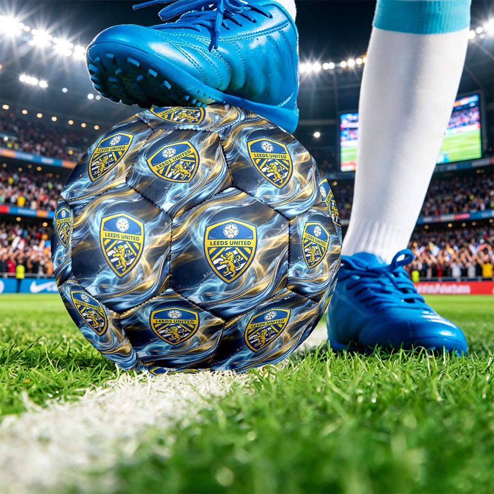 Футбольный мяч Leeds United, размер 5, с принтом, противоскользящий, для взрослых, футбольный сувенир для фанатов футбола