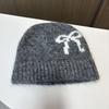 Sweet gray knitted wool hat women's new autumn and winter face small cold hat cold and warm cover hat