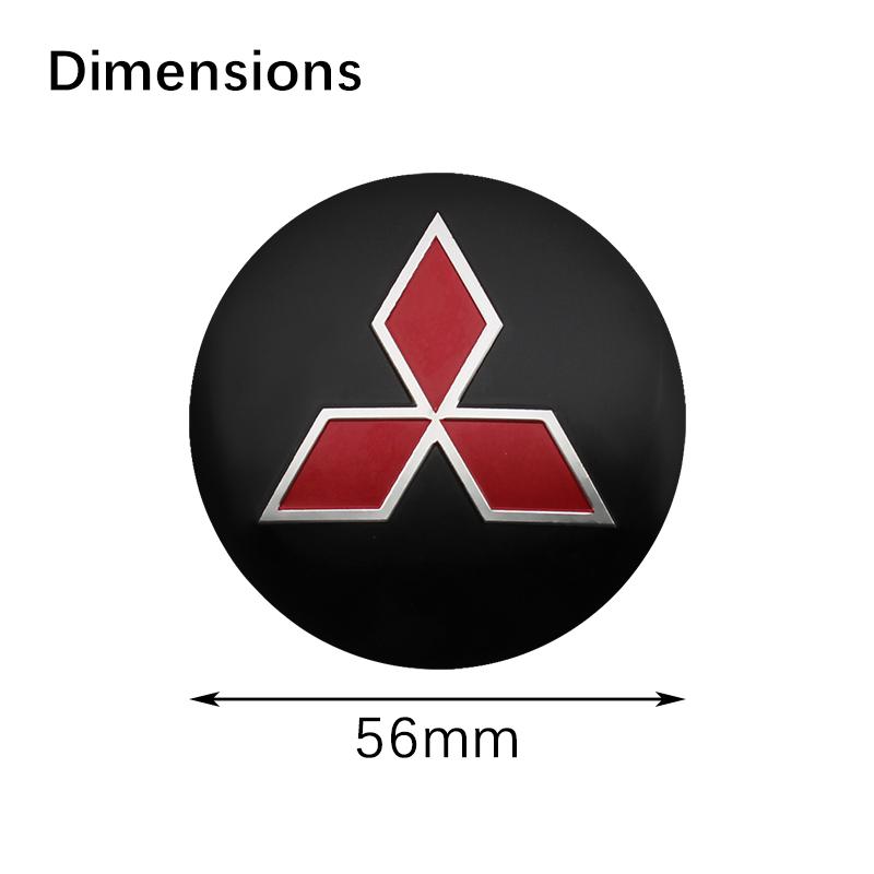 4Pcs 56mm For Mitsubishi Ralliart Outlander Pajero Lancer Car Wheel Center Hub Caps Badge Sticker Decals Decoration Accessories usjp22