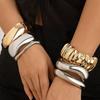 DIEZI Панк Винтаж Хип-хоп Необычные Браслеты-манжеты Мода Золотой Серебристый Цвет Металлический Браслет Для Женщин Мужчин Подарок Pulseras Браслеты