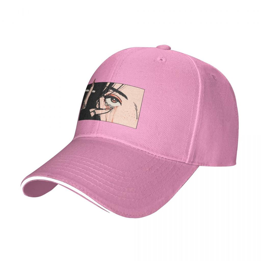 Crying Girl With Cigarette Baseball Cap Trucker Cap Anime Hat Women Unisex'S