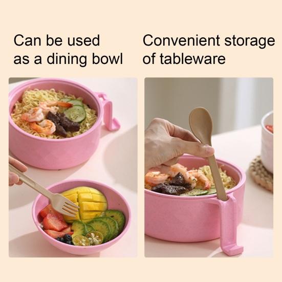 Набор мисок для приготовления лапши рамэн с ручками, ложка, быстрая варка рамэн для студенческого общежития