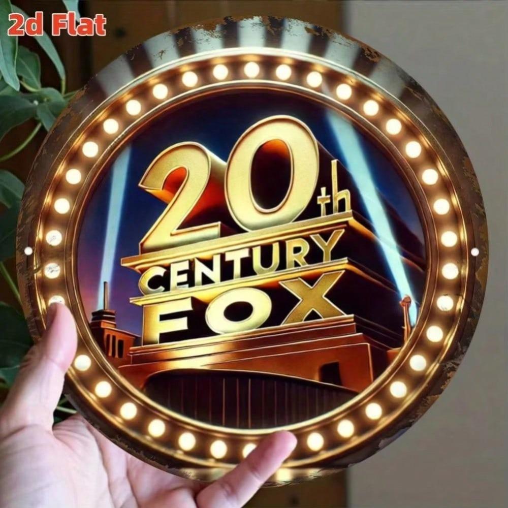 Metal Wall Art 20th Century Fox Hollywood Film Sign Durable Indoor Plaque