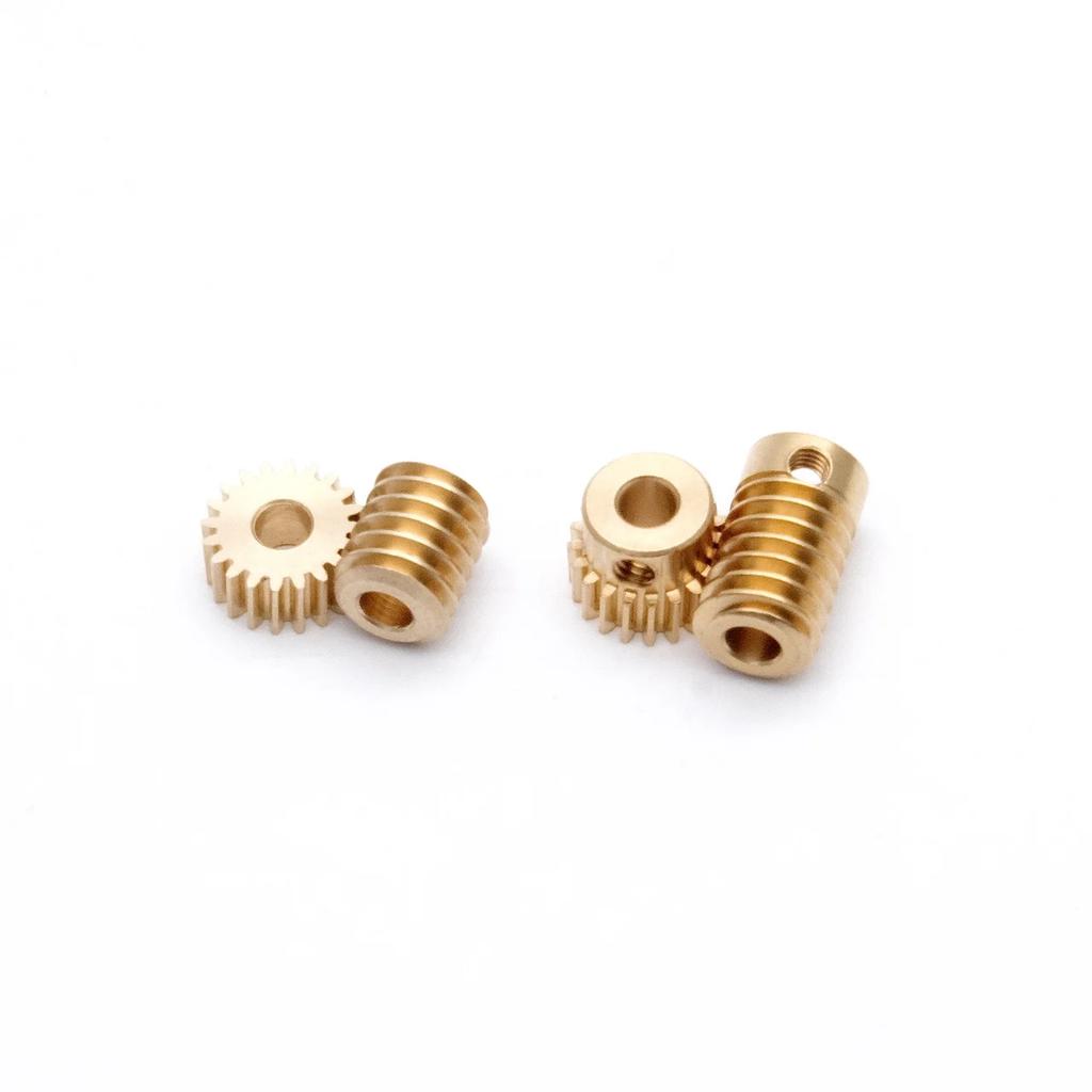 1:20 Turbine Set 0.4M 20T 3mm Brass Worm Reduction Gear 90-Degree Drive DIY Car Model
