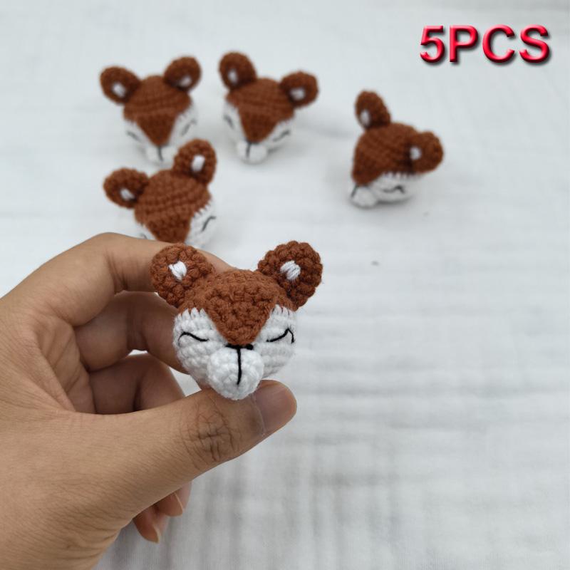 5 шт. Вязаные бусины Животное Кролик Жевательные бусины DIY Деревянные Бусины для прорезывания зубов Вязание Бусины Украшения Кроватка Сенсорная игрушка Грызунок для ребенка