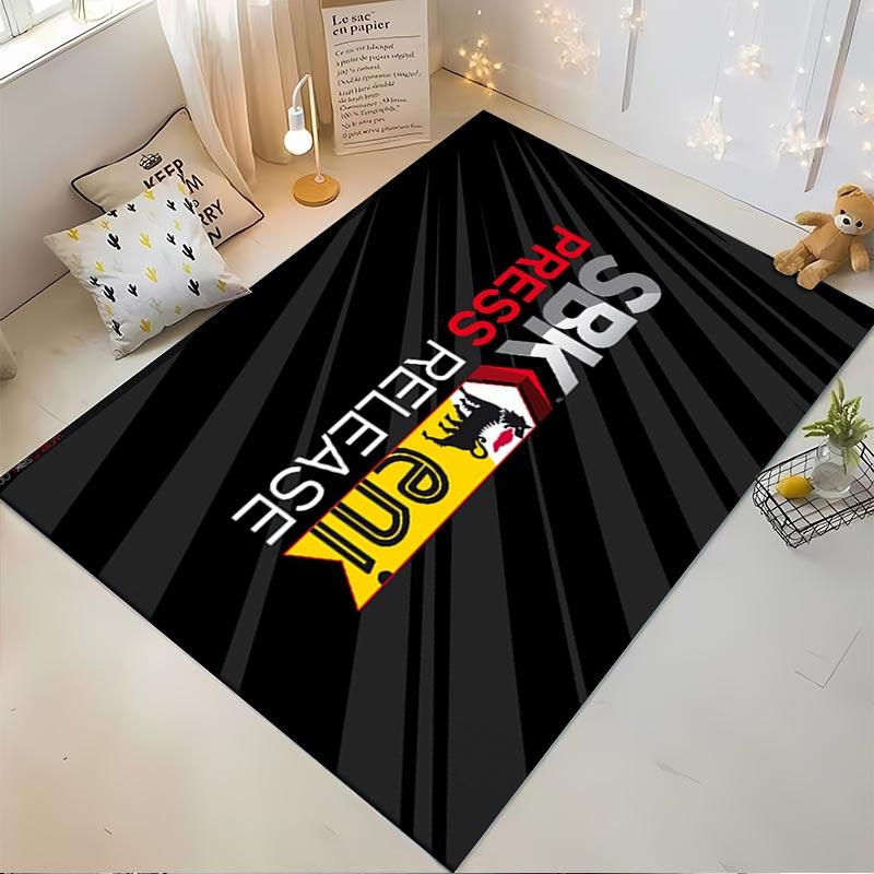"Black Carpet with SKB Press Release Logo and Tiger Head Design" Suitable for use as an anti-slip for living room bedroom sofas