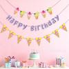 Spot Birthday Party Flag Summer Fruit Lemon Watermelon Ice Cream Decoration Flag Party Decoration Banner
