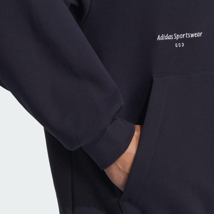 Adidas Толстовка с капюшоном с маленьким логотипом, однотонная, с буквенным принтом, спортивная, повседневная, мужские толстовки с капюшоном, легендарные, чернильно-синие IZ1604