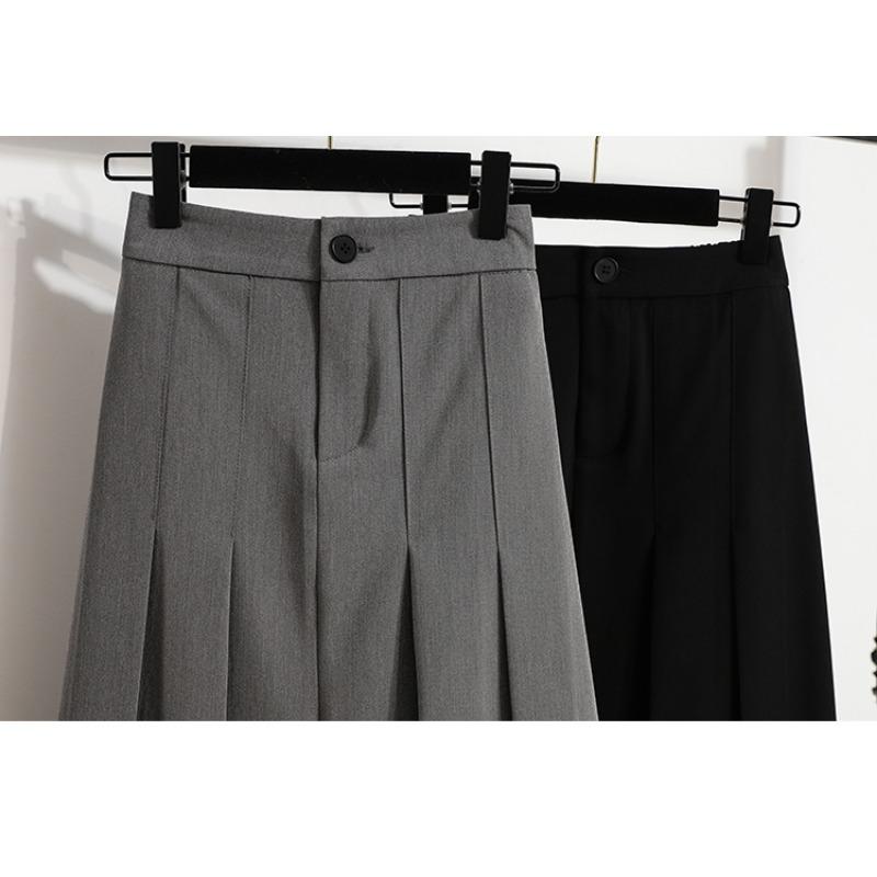 DIMANAF 2025 Plus Size Autumn High Waist Skirts Women Loose Skirt A-Line Fashion Maxi Pleated Skirts