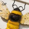 Garden Yard Art 2PCS 3D Metal Bee Wall Decor Iron Sculpture Hanging Insect Decor Ornament Weatherproof Outdoor for Patio Fence Wrought