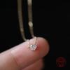 Серебряное позолоченное ожерелье Одинарная сверкающая циркониевая цепочка на ключицу для женщин Свадебная бижутерия collares