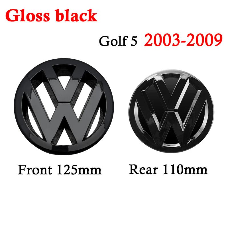 hijk1 Black Front Grille Rear Trunk Emblems for VW Golf 5 MK5 GTI 2003 2004 2005 2006 2007 2008 2009 Accessories badge