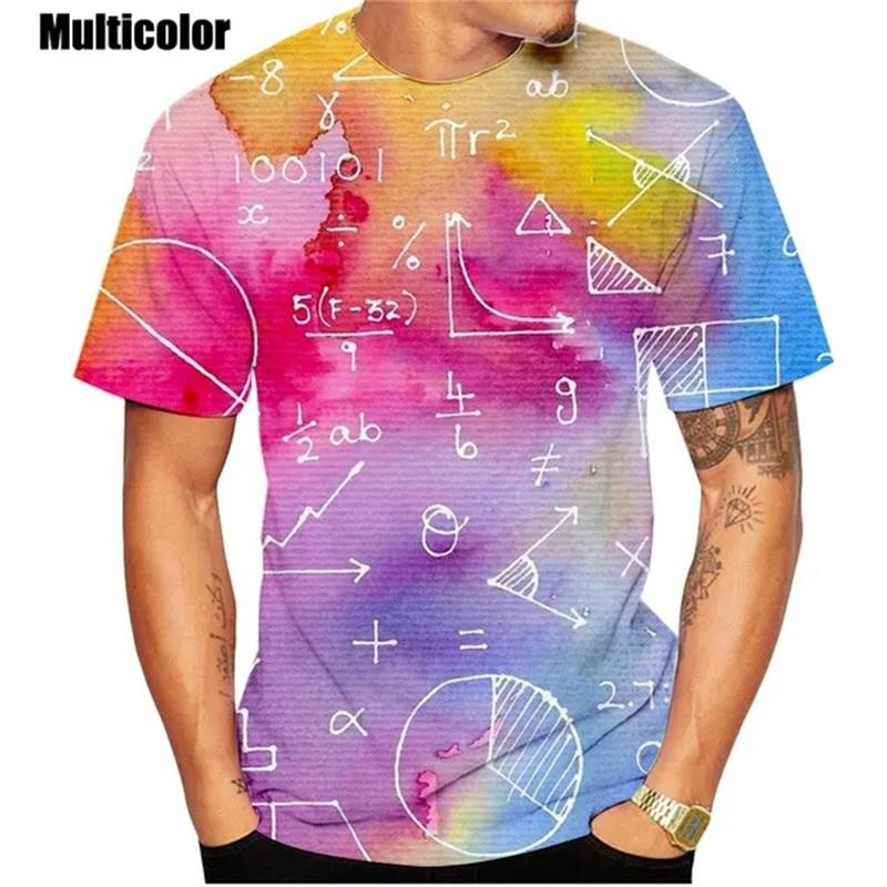 Модная креативная дизайнерская футболка с математической формулой и 3d принтом, мужские повседневные универсальные футболки больших размеров с короткими рукавами