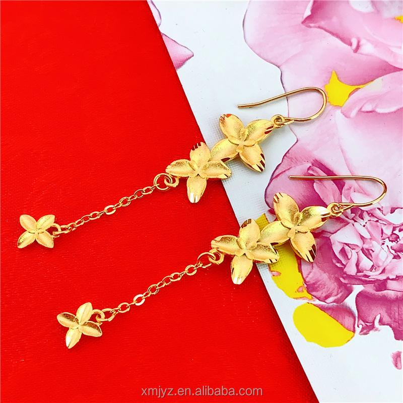 Gold Plated Tassel Earrings Vietnam Shajin Earrings Women Korean Version Euro Gold Long Women'S Earrings
