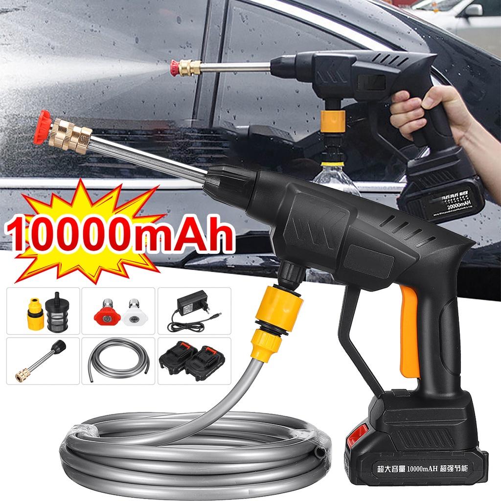 21V 10000mAh Cordless High Pressure Washer Spray Water Guns Car Wash Pressure Water Nozzle Cleaning Machine for Battery