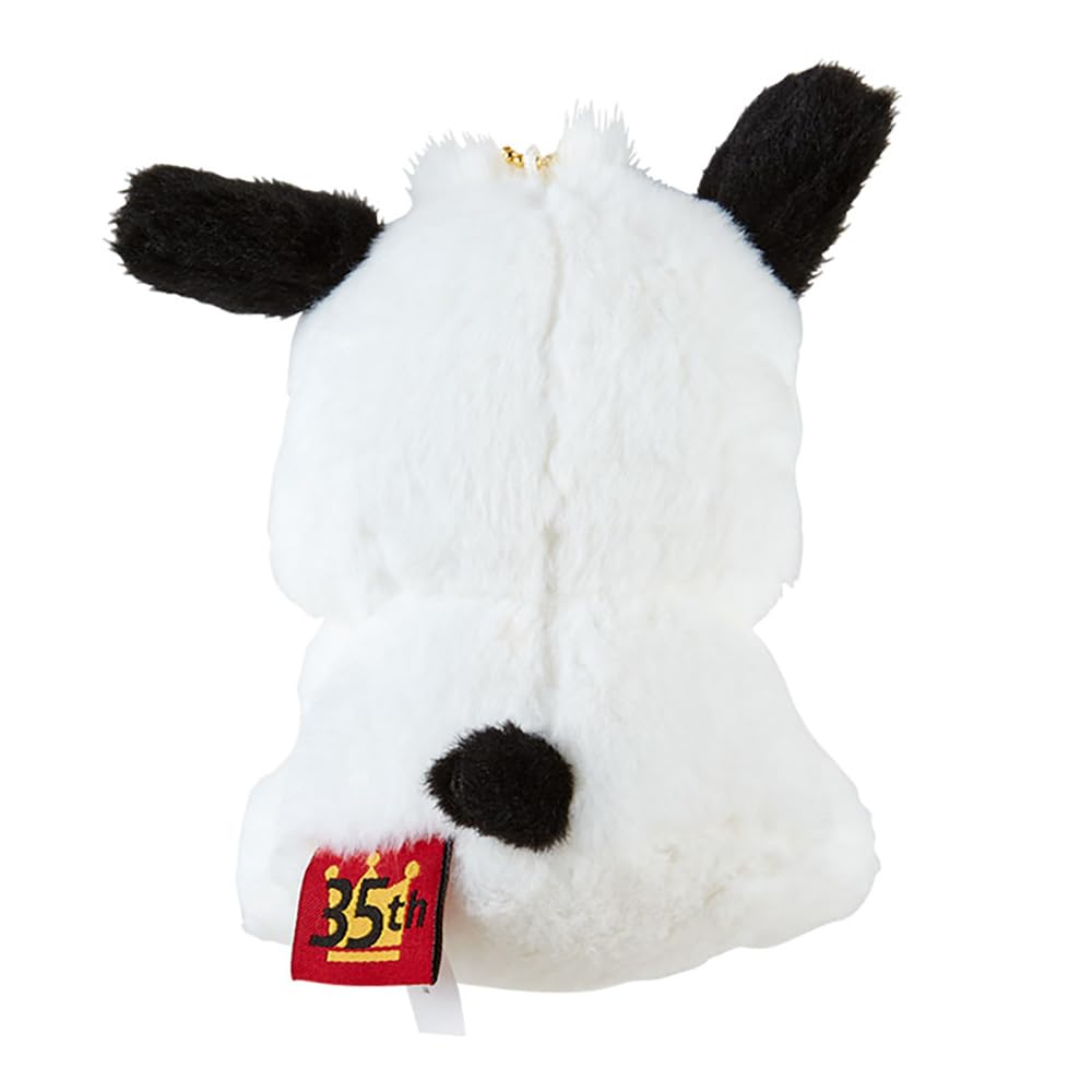 Sanrio Sanrio Pochacco Mascot Holder 35th Anniversary Red Ribbon Mascot Holder Pochacco Pochacco Pochacco Plush Toy Holder Stuffed Toy Keychain