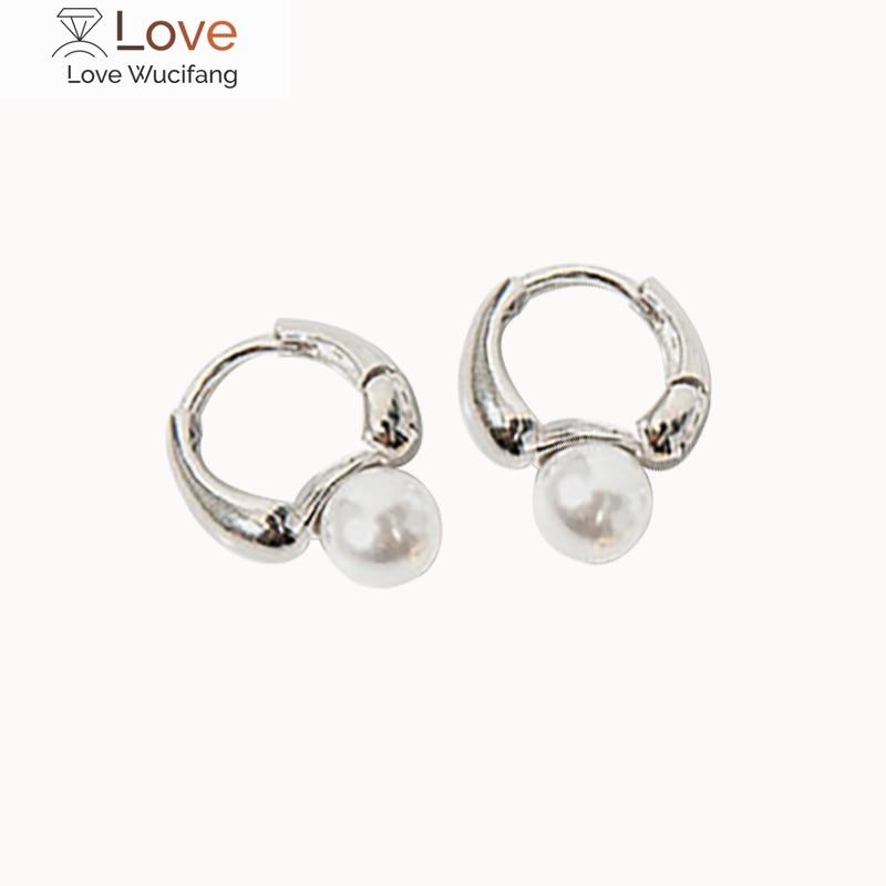 Simple Pearl Earrings 925 Sterling Silver Gold Silver Color Lucky Earrings Exquisite Jewelry For Girl