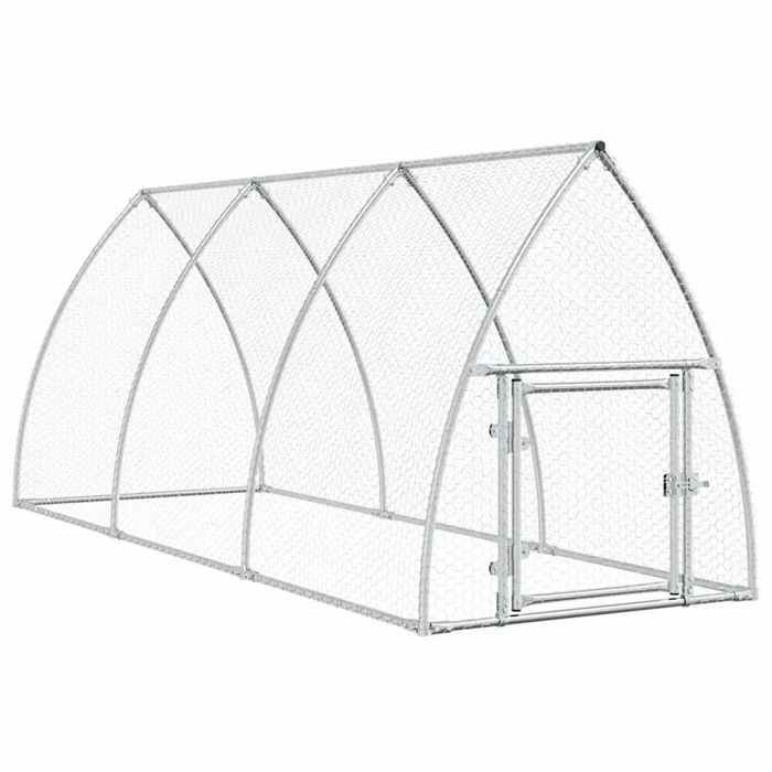 VidaXL Chicken Cage Silver 300x105x120 Cm Galvanized Steel, Chicken Coop, Chicken Run, Chicken Coop with Run, Hut 172553
