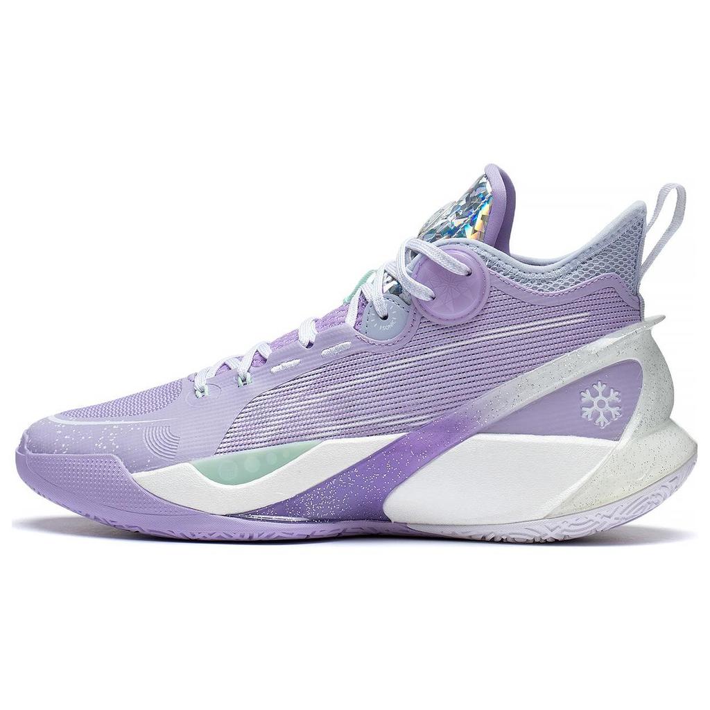 Li-Ning Sound Speed 10 Ultra Durable Breathable Mid-Top Basketball Shoes Men Sneakers Purple White ABAS145-6