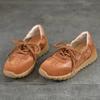Johnature Высококачественная натуральная кожа на шнуровке повседневная обувь на мягкой подошве с круглым носком женские туфли на плоской подошве