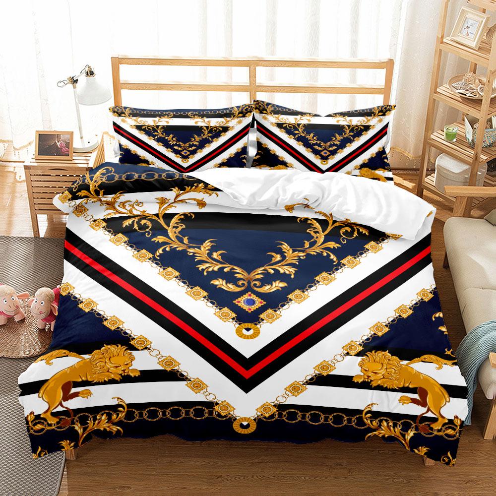 Комплект постельного белья Seamless Chains Baroque Pattern Bohemian Small Single Twin Double Queen King Cal King Size Комплект постельного белья