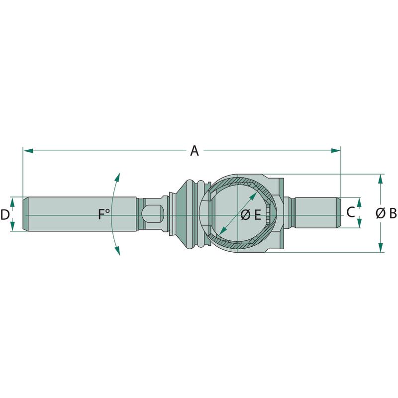 John Deere steering axial joint M22 x 1.5 x 216 AL204781