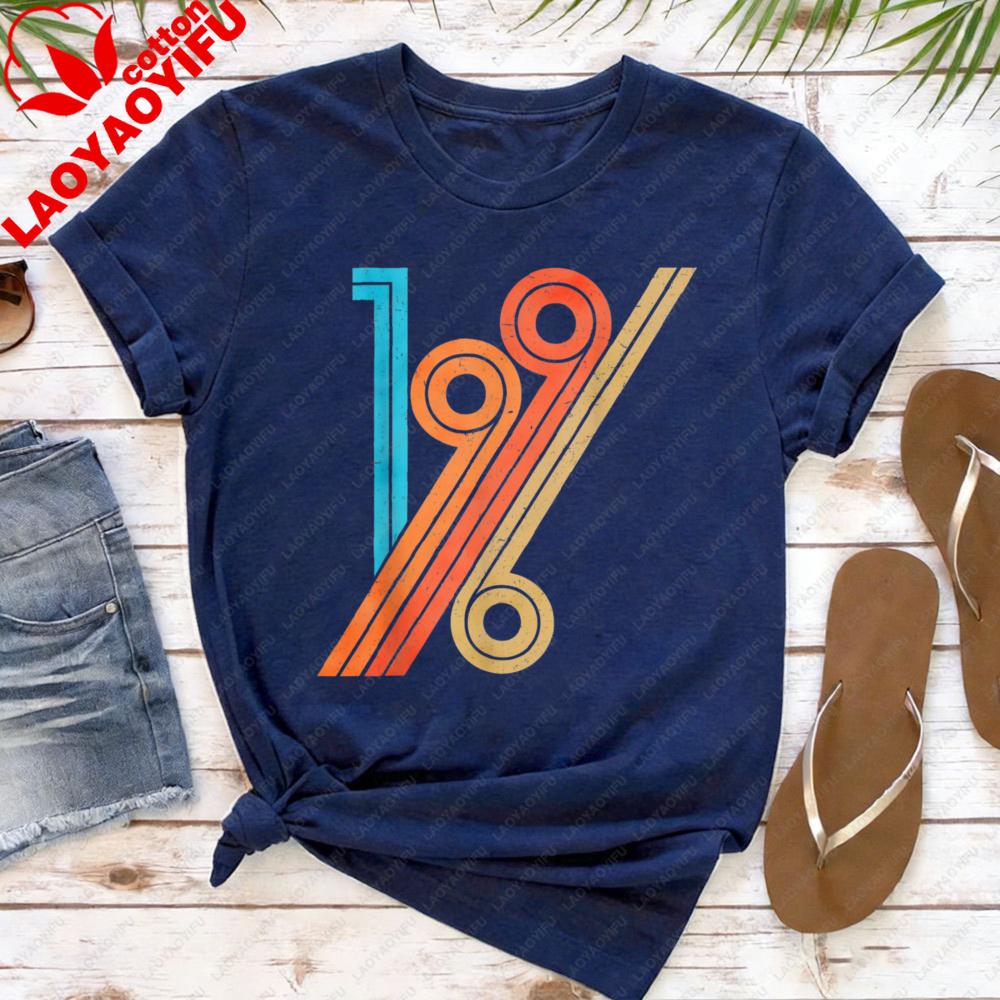 1996 T Shiet Women T Shirt Retro Design Casual Summer Top Cotton Short Sleeve Fashion Tee for Gift 30th Birthday Gift