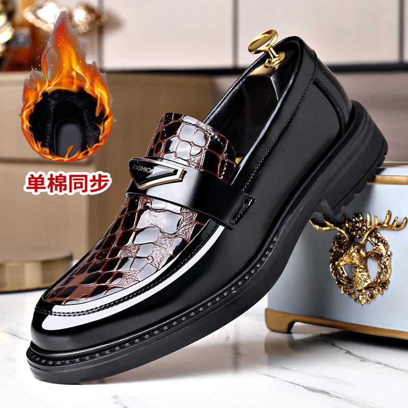 Diluo shark осень новые модные брендовые мужские туфли кожаные универсальные с круглым носком деловые платья повседневные черные кожаные туфли мужские