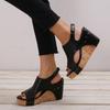 Roman Sandals, Flat Bottomed Thick Soled Sandals, Plus Size Shoes, Fish Mouth Women's Wedge Heel Sandals, Women's