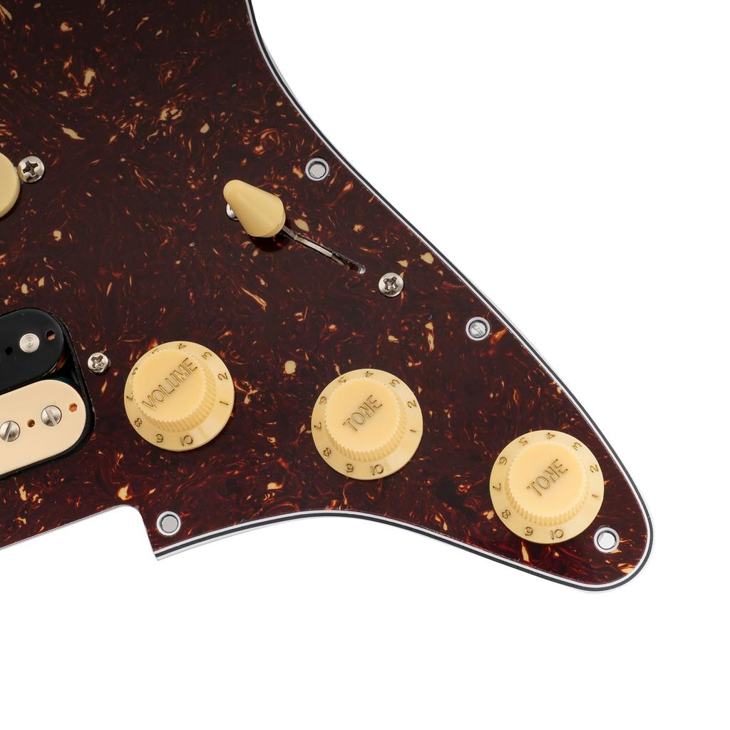 Musiclily Pro SE Pickguard with Alnico 5 Pickups and Super Switch for ST Stratocaster Electric Tortoiseshell Pattern ST-HSS-60SE Pre-wired 5-Way