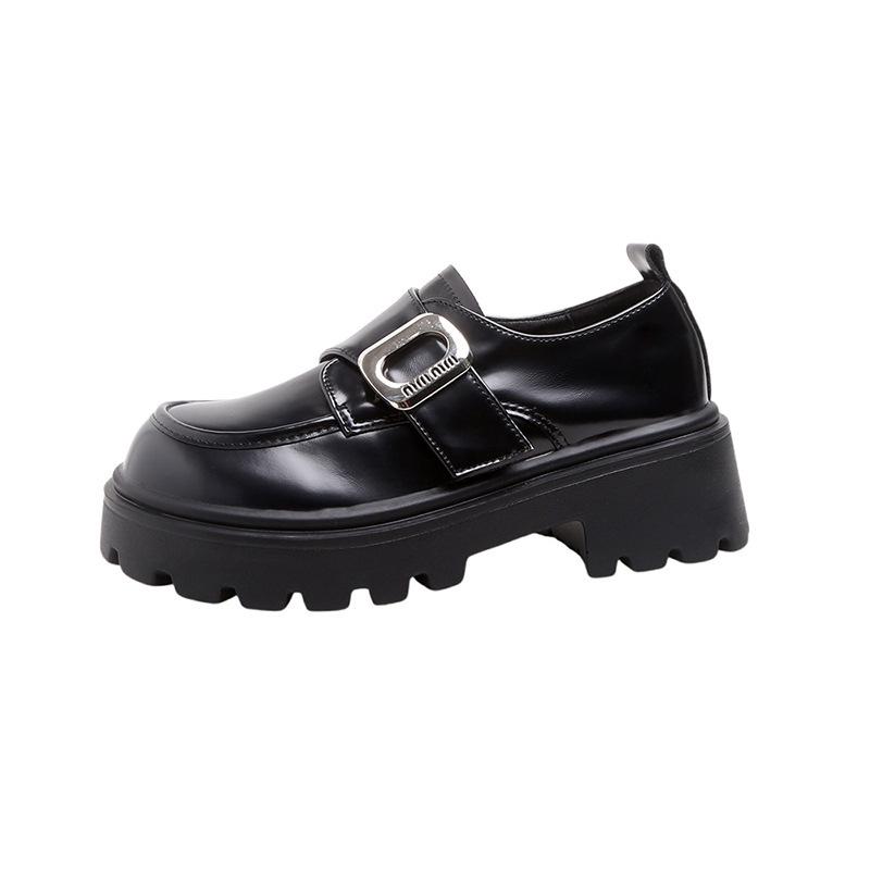 Grape Mom Studiolee College Style Square Buckle Lazy One Pedal Muffin Толстый каблук Платформа Loafer Маленькие кожаные туфли для женщин