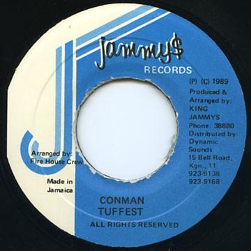 7-дюймовая пластинка TUFFEST - Conman NONE Jammy's Records 1989 Ямайка Регги, Ска и Даб Б/У