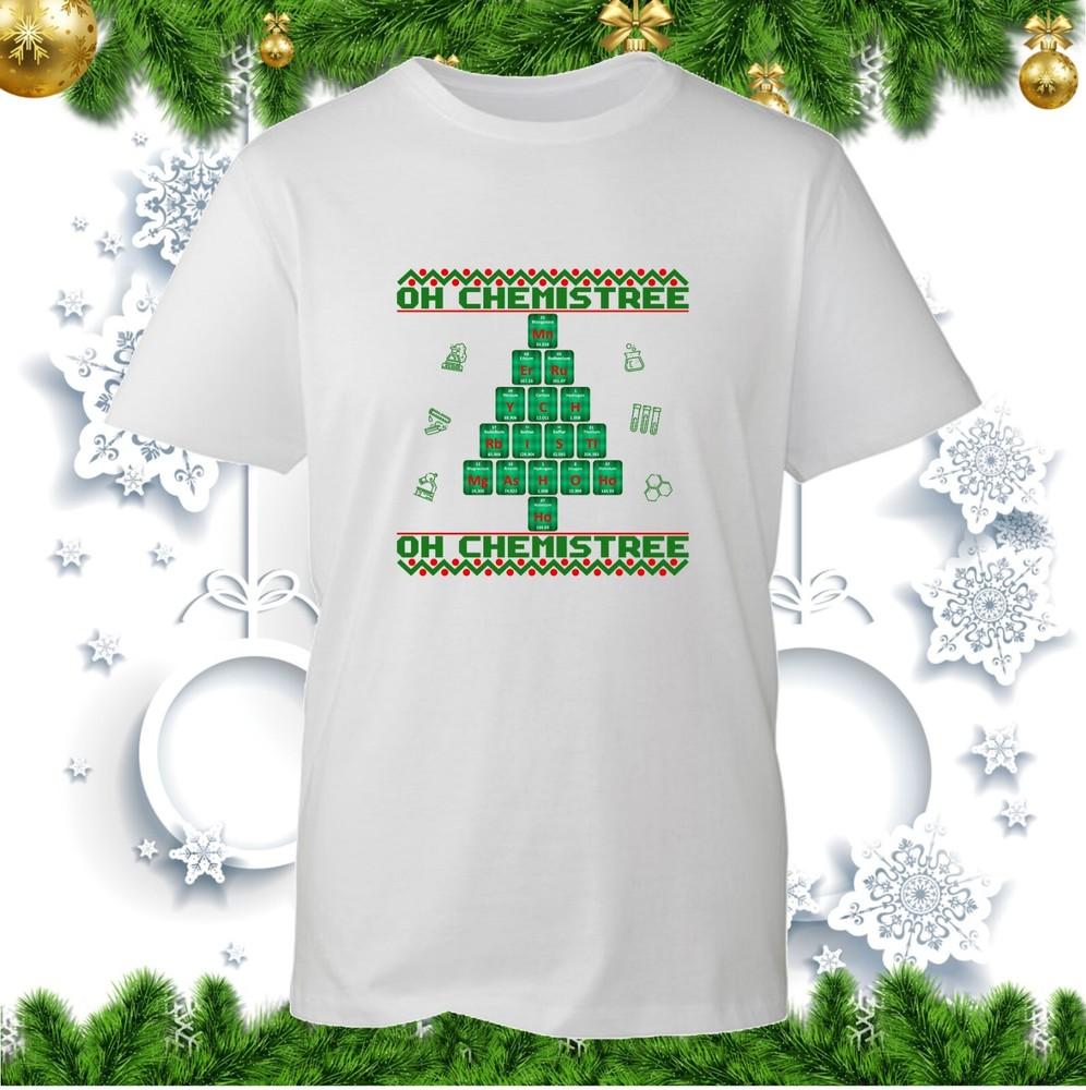 Oh Chemistree Tshirt Christmas Ugly Xmas Tree Chemistry Periodic Table Science