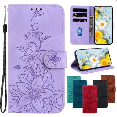 Чехол-книжка из кожи с тиснением Lily Fower для Blackview A60/A60 Pro с подставкой и отделениями для карт, чехол для Blackview A80/A80 Pro