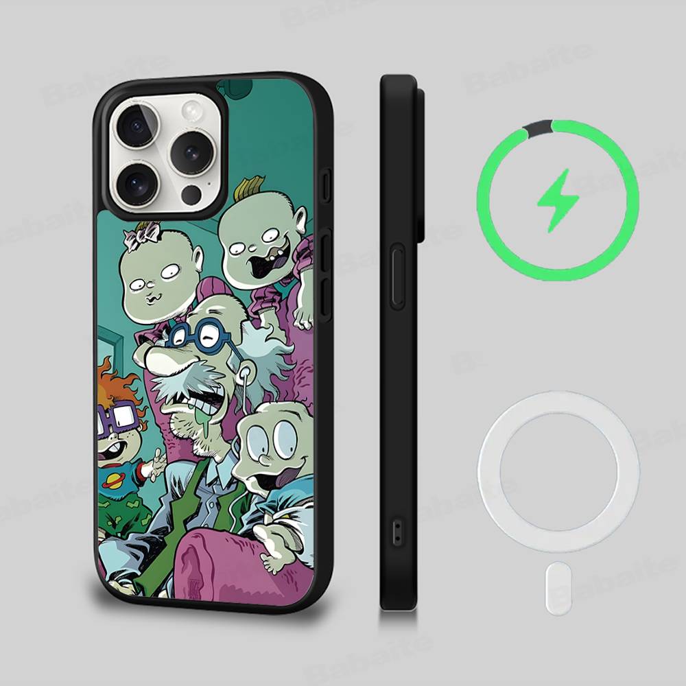 Мультяшный Забавный R-Rugrats Для Magsafe Магнитный Чехол Для Телефона Беспроводной PC+TPU Для IPhone 11 12 13 14 15 16 17 Pro Max Plus